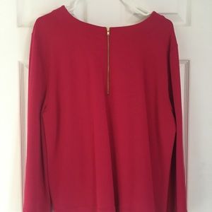 Raspberry Ann Taylor shirt with bell sleeves